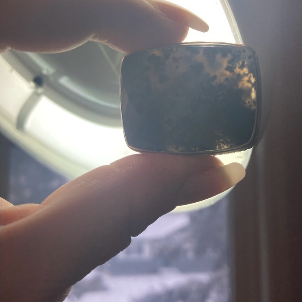 Moss Agate Silver 925 Statement Ring ๐ - Picture 4 of 8